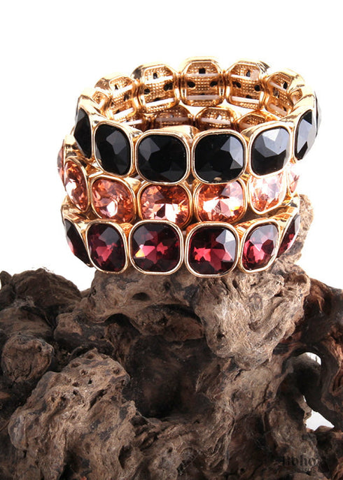 Boho Bracelet, RH Armbander Bracelet, Gold Crystal